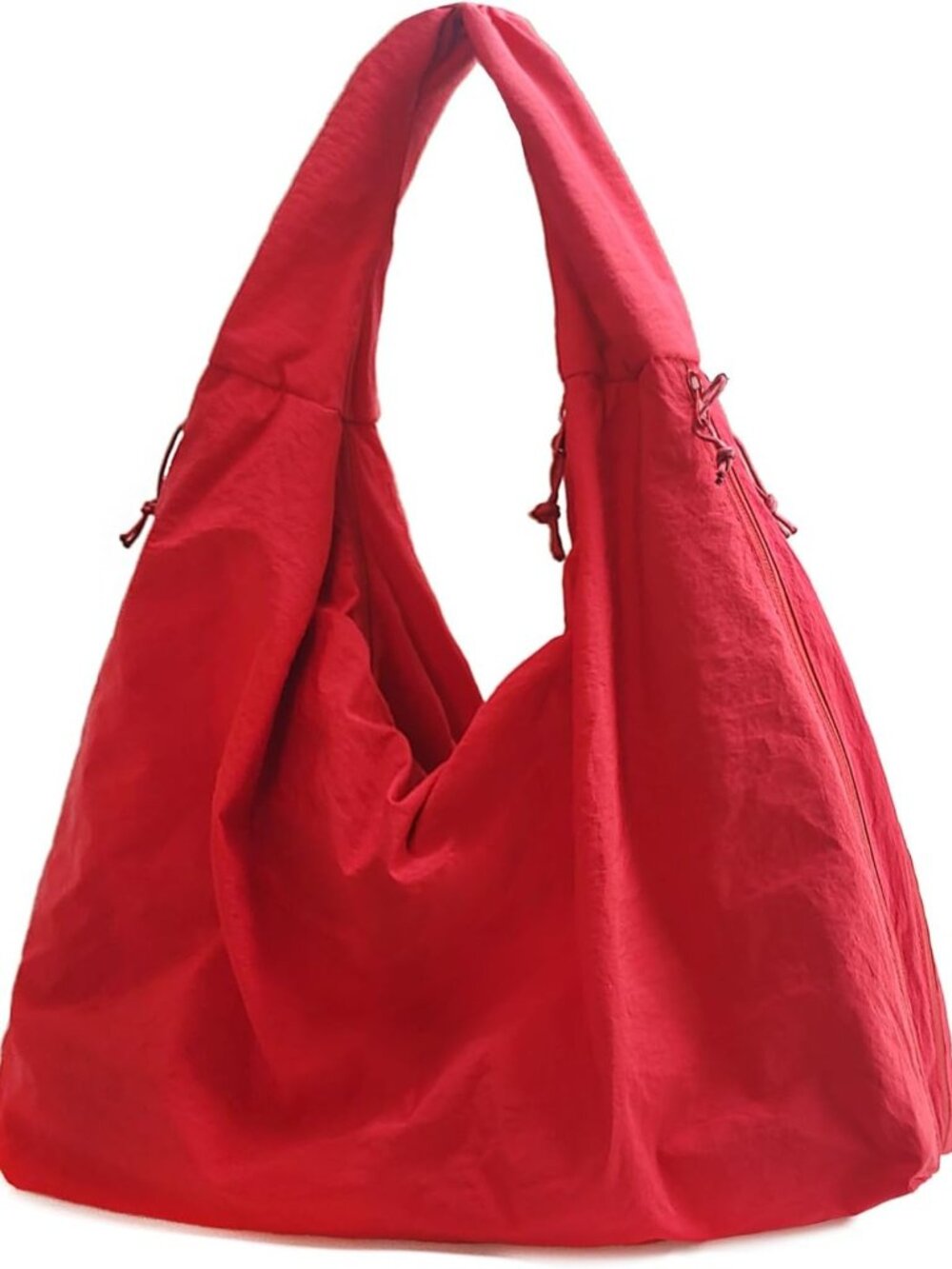 Large Vintage Nylon Hobo Bag - Casual Crescent Shoulder Tote for Women